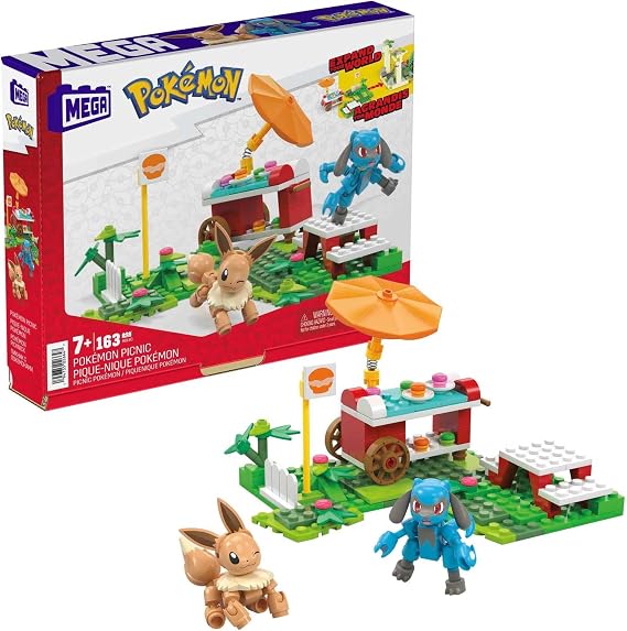 Mega brands Bloks Pokémon Adventure Builder Piknik yapı seti ile diğer dünyalara bağlanabilen 193 uyumlu yapı bloku ve parça, 7 yaş ve üzeri HDL80