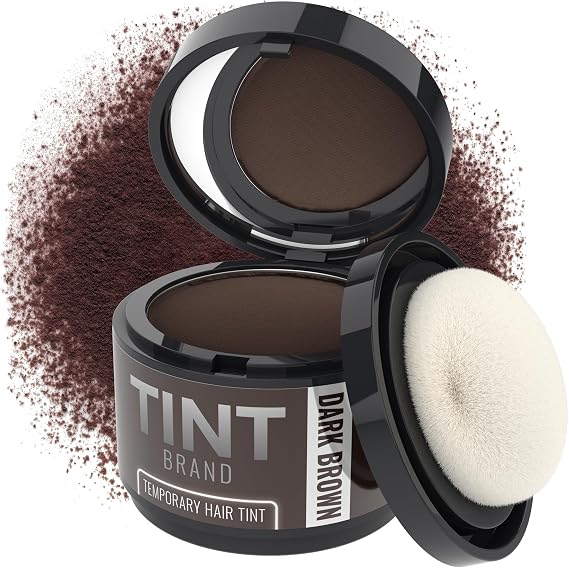 TINT Root Cover Up Hair Powder for Women & Men, Dark Brown, Gray Hair Concealer, Root Touch Up Powder