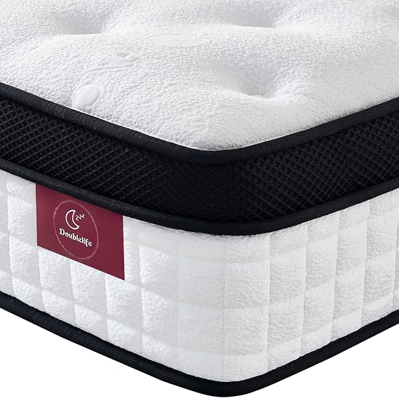 Doublelife Single Mattress 3FT, 11 Inch Gel Memory Foam 9 Zone Orthopedic Mattress, Breathable Foam with Individually Pocket Spring, Motion Isolation, Edge Support(90x190x28cm)