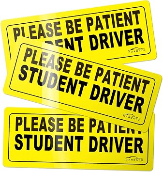 Student Driver Magnet Safety Sign - Car Vehicle Reflective Sticker Bumper for New Drivers - Set of 3