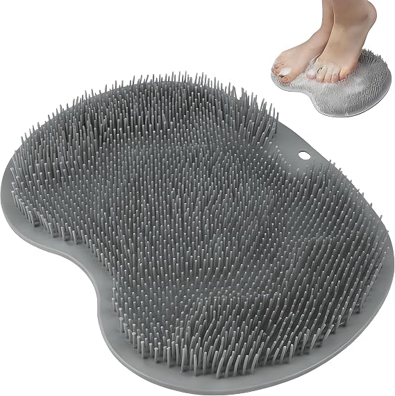 Shower Foot Scrubber,Back Scrubber for Shower for Foot Care Improve Foot Circulation (Gray)