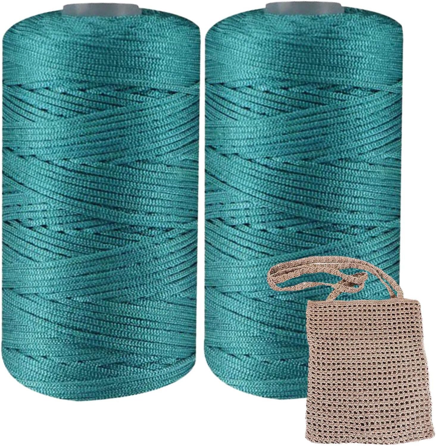 Soft Cord Nylon Yarn, Beach Bag Yarn Crochet Raffia Yarn Straw Yarn Crochet Knitting Yarn, Crochet Nylon Yarn, Hand Knitting Shoes Hat Crochet Basket Yarn Blue