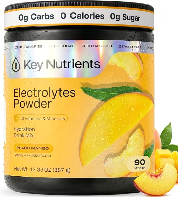 KEY NUTRIENTS Multivitamin Electrolytes Powder, Peach Mango, 90 Servings