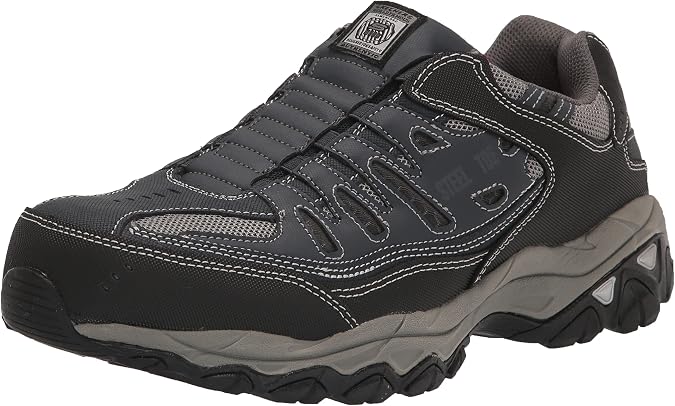 Skechers Mens Cankton Steel Toe, Navy/Grey, 12
