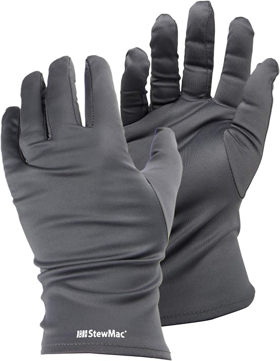 StewMac Stretchy Lint-free Microfiber Stringed Instrument Inspection Gloves
