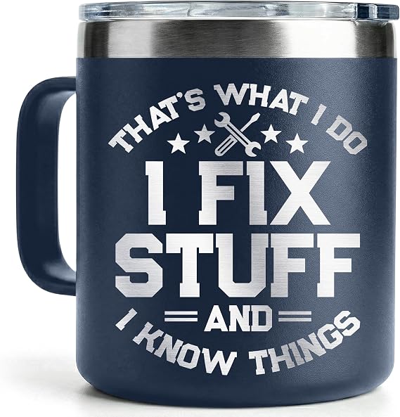 Birthday Gifts for Men, Dad, Him, Handyman, Grandpa on Fathers Day, Christmas - Dad Birthday Gift Ideas - Cool Mens gifts Ideas, Mens Birthday Gift Ideas - Stainless Steel Men Mug 14 Oz