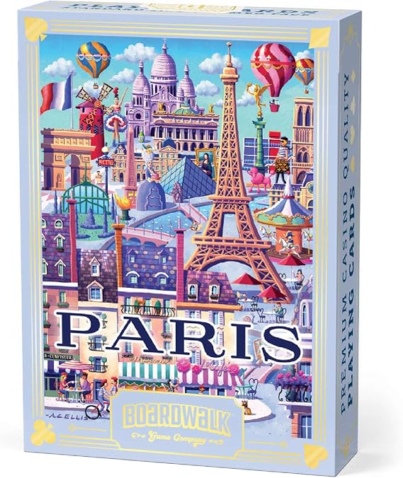 Boardwalk Puzzles Premium Featherlight Unique Playing Cards, Fun Themed Deck for Home and Travel | Paris