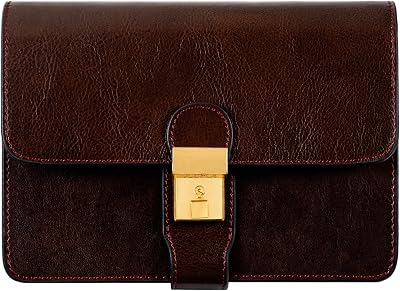 Time Resistance Leather Clutch - Mens Organizer Wrist Bag - Briefcase Handmade in Italy