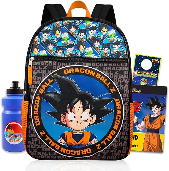 Dragon Ball Z Backpack for Kids School Bundle w/ 16in Bookbag, More