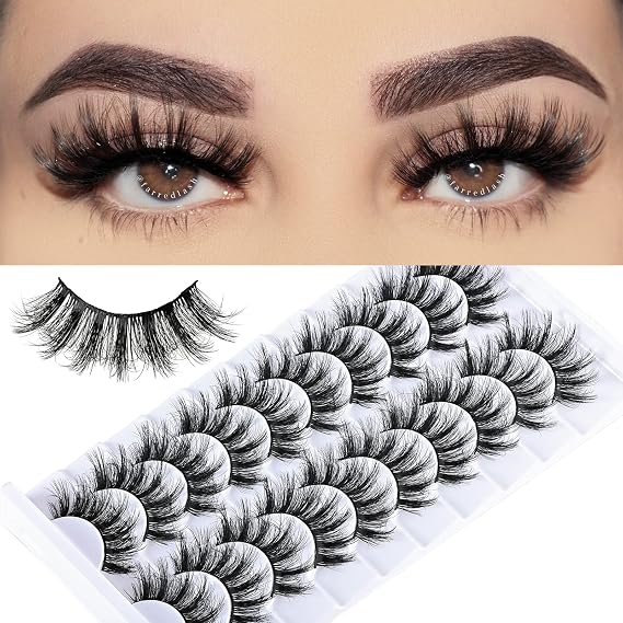 Manga Lashes False Eyelashes 10 Pairs Spiky Lashes Anime Eyelash Japanese 16MM Eye Lash Natural Eyelashes Faux Mink Doll Lashes