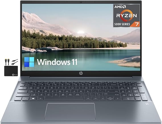 2022 Newest HP Pavilion 15.6" IPS FHD 1080P Laptop, 8-Core AMD Ryzen 7-5700U (Up to 4.3GHz, Beat i7-1180G7), 16GB RAM, 512GB NVMe SSD, Webcam, WiFi 6, 9+ Hours Battery, Audio B&O, Win11