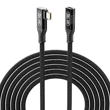 USB c Extension Cable Right Angle, USB c Male to USB c Female Cable 10ft, USC to USC Extender Cable, 4K Extended Cord Extender,240W PD Fast Charging 20 Gbps for Docking Station