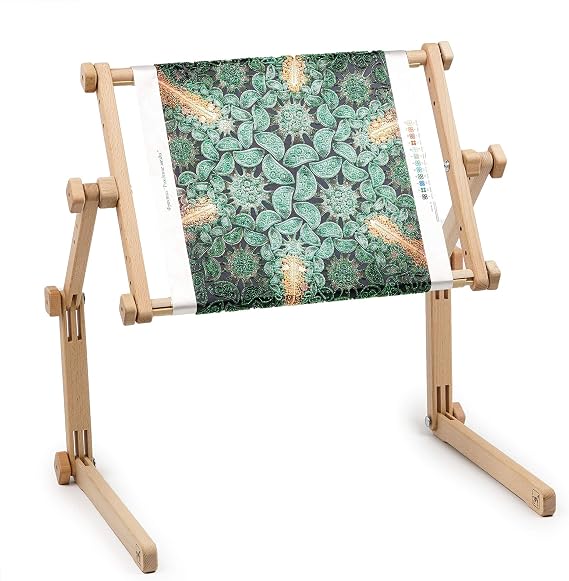 Needlework Table and Lap Hands-Free Stand with Adjustable Frame Made of Organic Beech Wood Tapestry Cross Stitch Embroidery Frame Holder (25x32 cm (9.8" 12.5"))