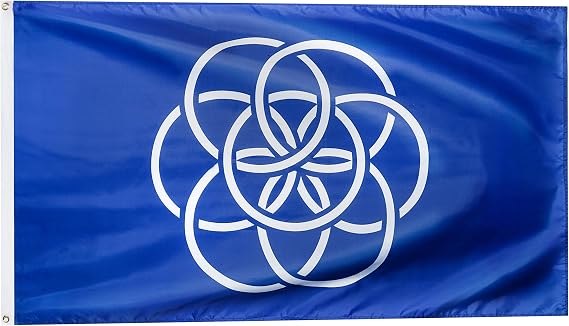 XIFAN Premium Planet Earth Flag 3x5 Ft Blue Global Citizen Banner Indoor Outdoor Decoration