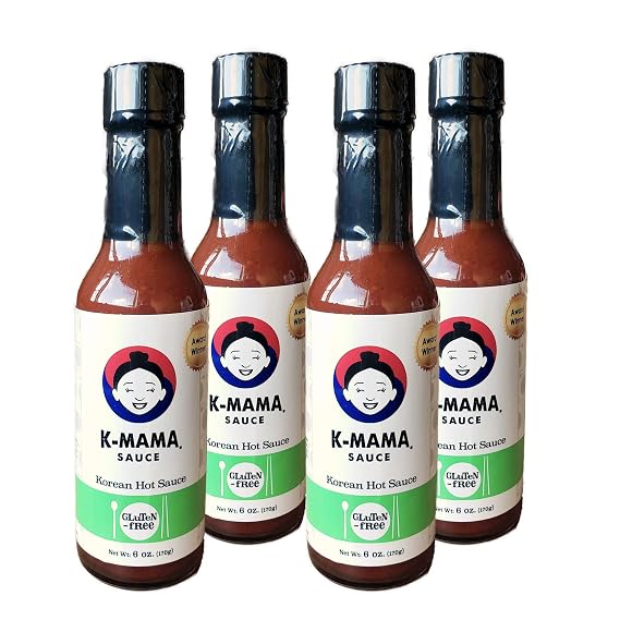 K-Mama All-Purpose Gochujang Korean Hot Sauce: 4-Pack 6oz (Gluten Free)