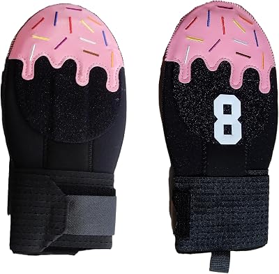 Pink Black Sprinkles Multicolor Sliding Mitt with Custom Number Baseball Softball. Baserunner Protection Glove, 2 Sizes