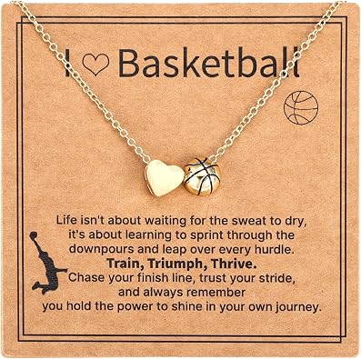 Mikovivi Sports Necklace for Women, Adjustable Gold Heart Pendant Necklace for Sports Lovers Fans Teams Jewelry Gift