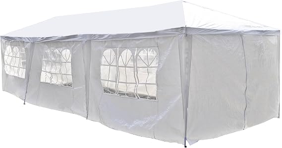 ALEKO APT30X10GAZEBO Outdoor Event Canopy Tent Shelter Wedding Party 30 x 10 x 8.5 Feet White