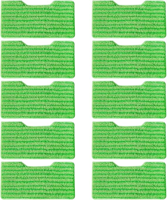 10 x Pack Steam Mop Replacement Pads, Reusable Mop Pads All-in-One Sanitizing Mop Pads Washable Pad for Shark Vac Mop VM252 VM251 VM200 VC205 VM250 VM200 VM200C VM190 VM250 Series(Green)