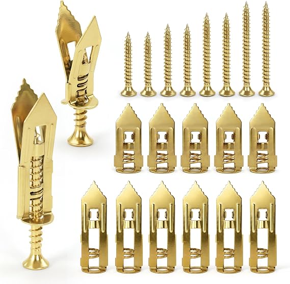 160PCS Self Drilling Drywall Anchors with Screws Kit, 4 Sizes Heavy Duty Plasterboard Fixings, Zinc Plated Hollow Wall Anchors for Gypsum Board, No Drill Needed Wall Plugs for Picture Shelf Cabinet