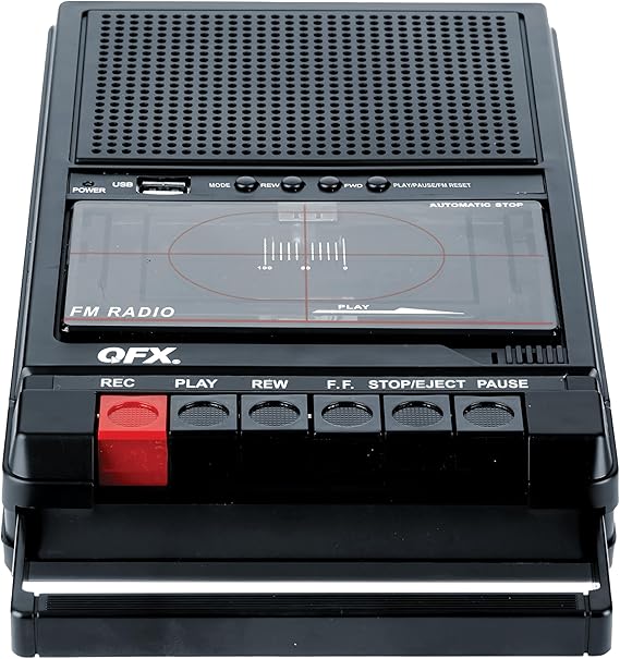QFX Portable Shoebox Cassette Tape Player Recorder, RETRO-39BT