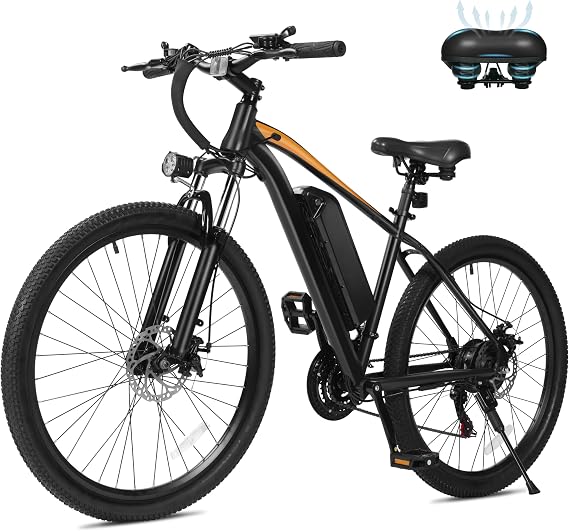 Qlife Electric Bike for Adults/Teens Racer, 21-Speed Peak 1200W Brushless Motor Adult Electric Bicycles, 48V 10.4Ah Removable Battery Mountain Ebike, Up to 55 Miles, 27.5X2.1 Tire E Bike