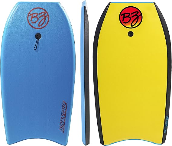BZ Bodyboards Boogie Board Advantage EPS Core, HDPE Slick, Crescent Tail, Graphic Slick, Includes Leash for Men, Women, Kids - Durable, Surfing Waves Ocean Summer Fun Beach Water Body Board