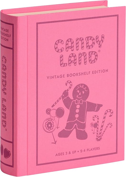 Candy Land Vintage Bookshelf Edition by WS Game Company, Classic Board Games for Kids with Linen-Wrapped Book Box, 1978 Retro Graphics & Slipcase, Ages 3+, Suitable for 2-4 Players