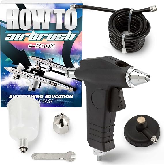 PointZero Trigger-Style Single-Action 2cc Gravity-Feed Airbrush Set - .3 mm Nozzle