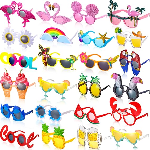 Frienda Hawaiian Luau Party Sunglasses, Funny Summer Glasses, Tropical Luau Beach Props, Hawaiian Cool Pool Party Favors