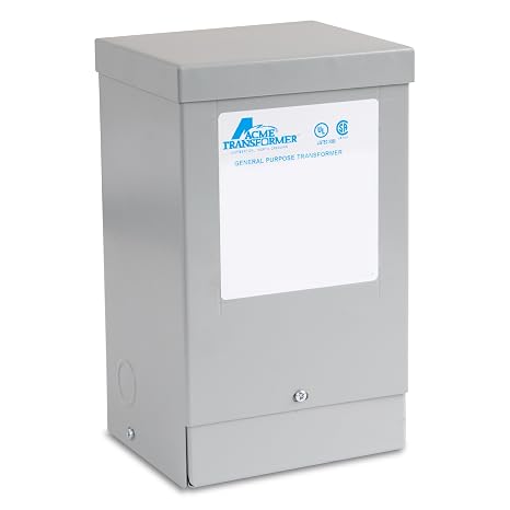 Acme Electric T111683 Buck-Boost Transformer, 1 Phase, 60 Hz, 1 kVA, 120 x 240V Input, 12/24V Output, Steel