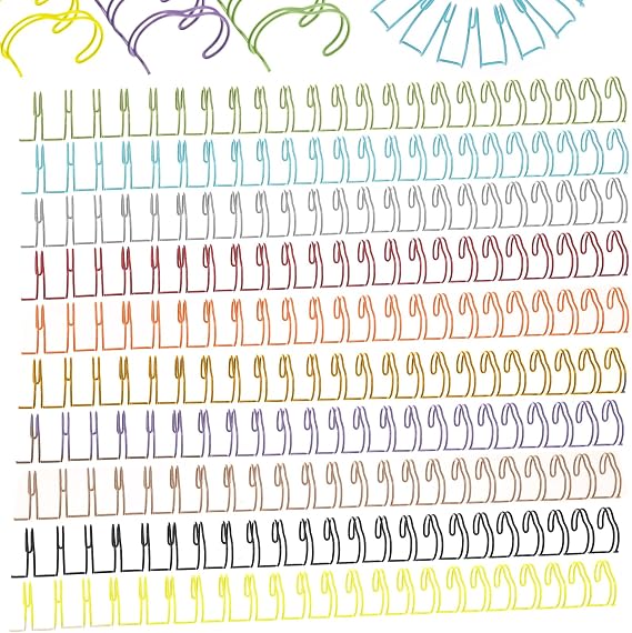 100 Pcs Binding Wire Double Loop Wire Binding Spines Double Loop Binding Wire, 9/16" Cinch Binding Wires Double Spiral Binding Ring Coil 10 Colors 23 Holes 2: 1 Pitch Cinch Binding Machine Wire