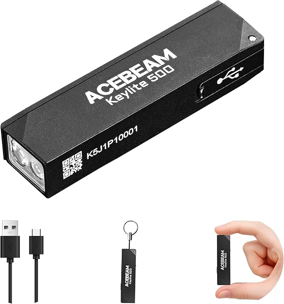ACEBEAM Keylite 500 High Lumens Keychain Flashlight, Flat Pocket EDC Light