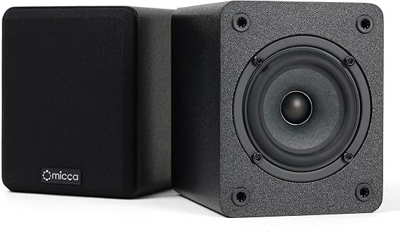 Micca COVO-S 2-Way Passive Bookshelf Speakers, Amplifier Required, Not for Turntable, 3-Inch Woofer, 0.75-Inch Tweeter, Wall Mountable, Pair, Black