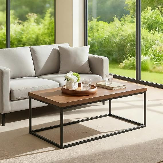 CENSI 47-Inch Dark Walnut Coffee Table/Center Table