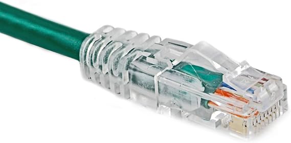 Weltron Cat6 Clear Easy Tab Patch Cable, 5', Green (90-C6CB-GN-005)