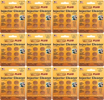 Injector Cleaner Plus 6-Tab Card, 12-Pack, One Card Treats Three 16 gal/60 Liter Fill-ups, Fast Dissolving, 100% Active Ingredients - NO solvents, 45446-12pk...