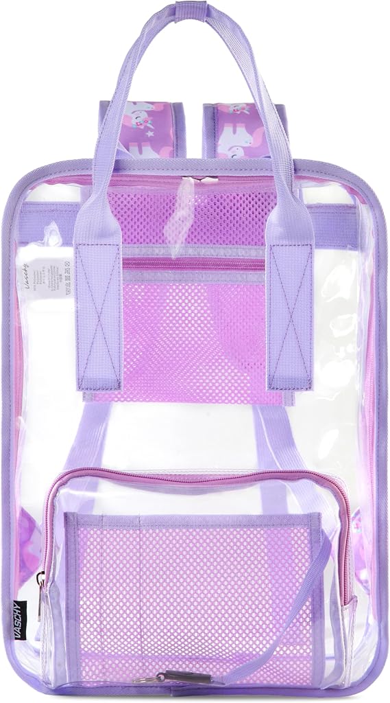 Clear backpack,VASCHY HeavyDuty Transparent See Through School Backpack BookBag