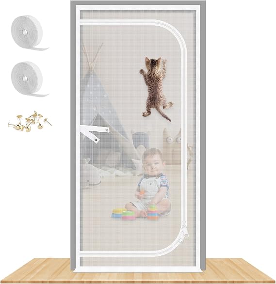 Reinforced Cat Screen Door, Fit Door Opening Size 30X82