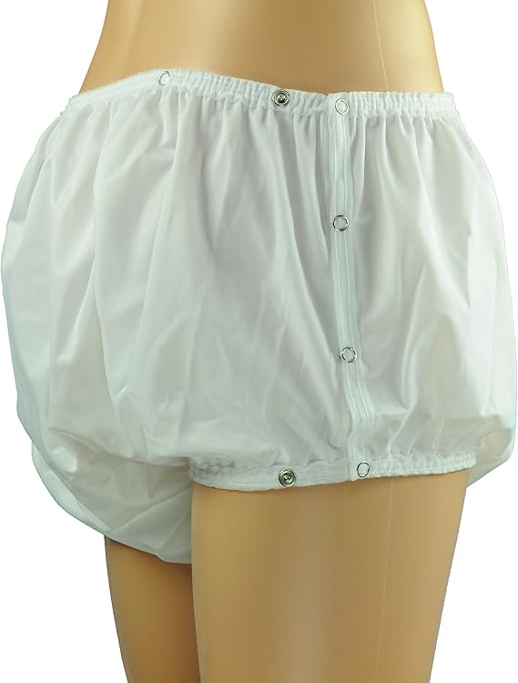 ObboMed MT-3312G New Larger Leg Circumference Snap-On Reusable Washable, Waterproof Incontinent Underpants, Cover-up Diaper for Patients, Elders, Adult Men and Women White (L: 34 40 inches)