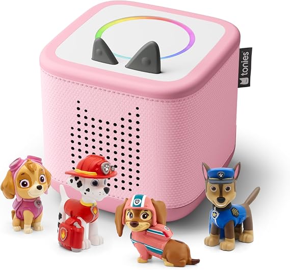 Toniebox 2 Audio Player PAW Patrol Bundle for Kids 3+ with Chase, Marshall, Skye, and Liberty - Cloud Pink