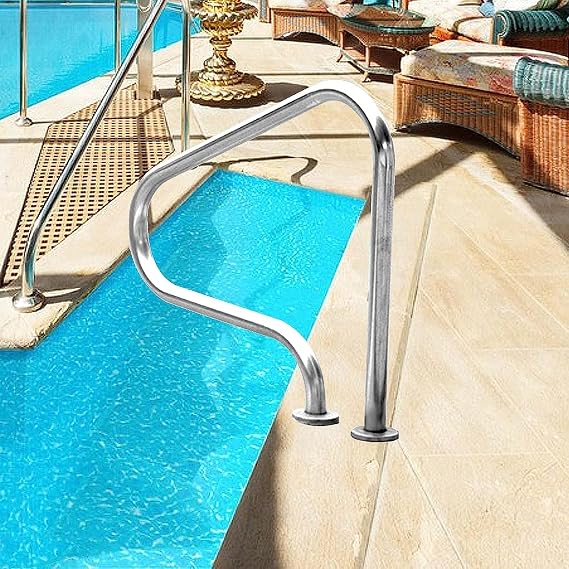 Pool Handrail,304 Stainless Steel Swimming Pool Hand Rail for In ground Swimming Pools, Safety Swimming Anti Slip Protective