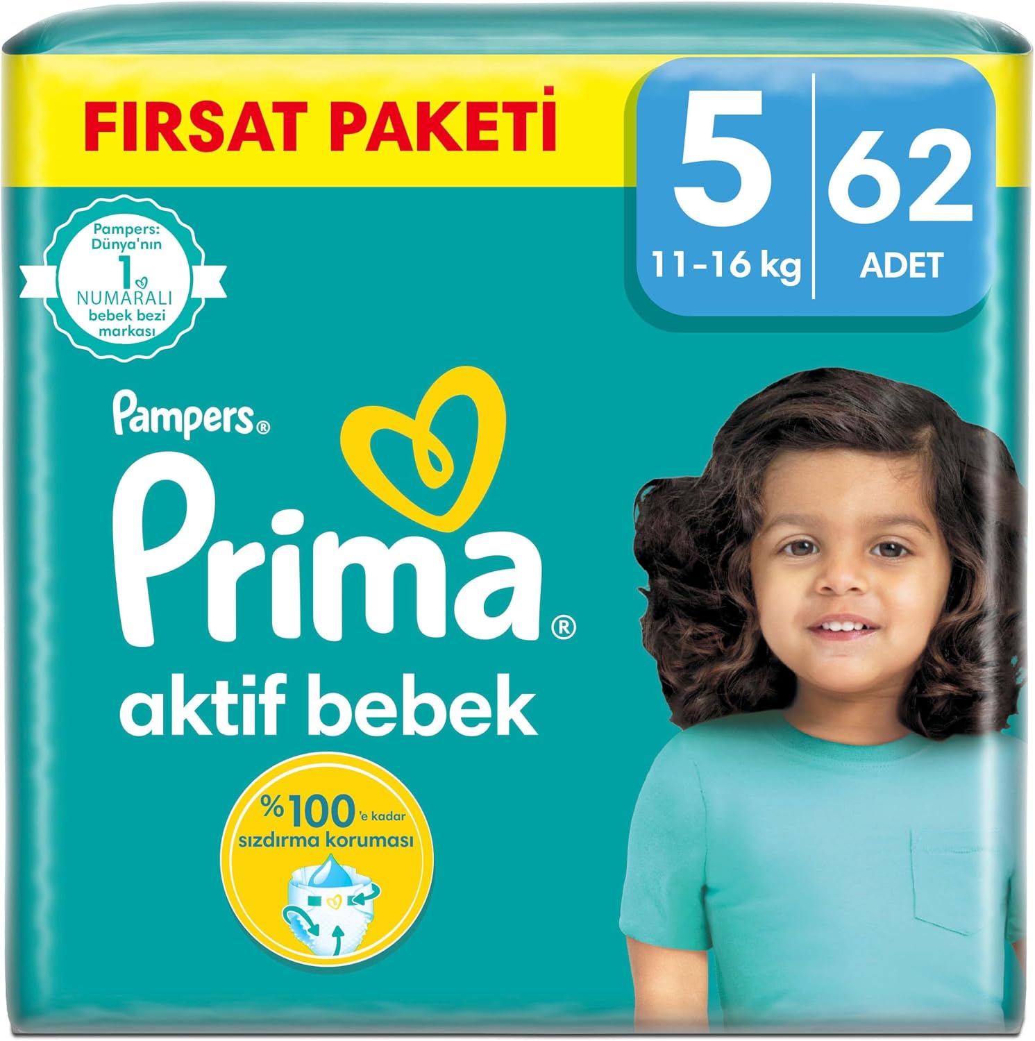 Prima Diaper Active Baby Size 5 62 Pieces Junior Mega Opportunity Package