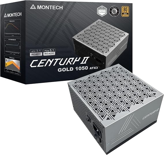 MONTECH Century II 1050W ATX 3.1 Fully Modular 80 Plus Gold Power Supply
