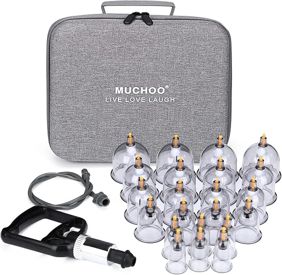Cupping Set Professional Chinese Acupoint Cupping Therapy Sets Portable, Suction Hijama Cupping Set with Vacuum Magnetic Pump Cellulite Cupping Massage Kit 22-Cup Travel Case