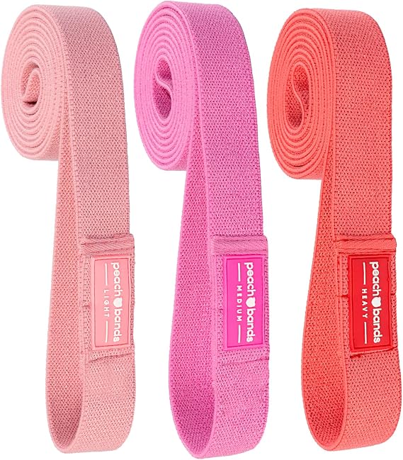 Body Bands Set - Long Fabric Resistance Bands for Women - Full Body Workout, Stretch, Exercise, Fitness, Weight Training, Pull Up Assistance Bands - Working Out Booty, Legs, Arms