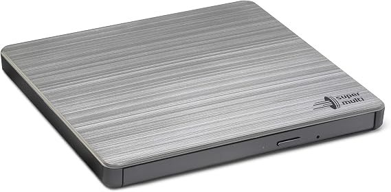 Hitachi-LG GP60 External DVD Drive, Slim Portable DVD Burner/Writer/Player for Laptop, Windows and Mac OS Compatible, USB 2.0, 8x Read/Write Speed - Silver
