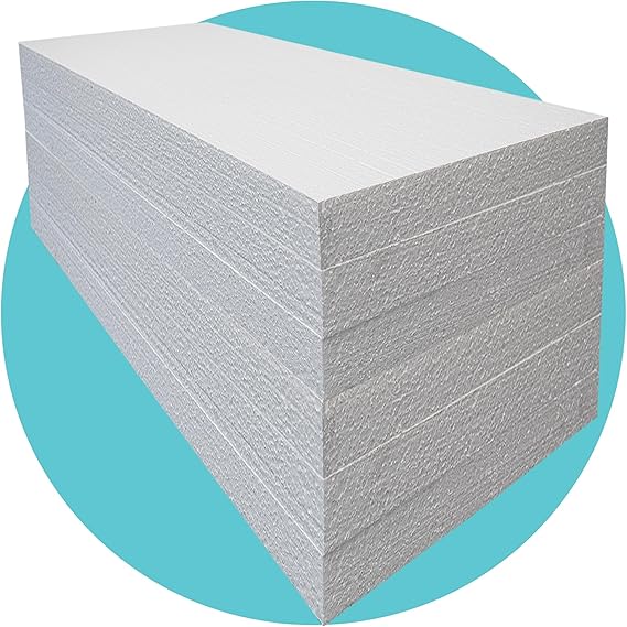 Triplast Expanded Polystyrene Foam Sheets EPS 70 (3 Sheets, 2400 x 1200 x 100mm Each) - BBA Certified Wall & Floor Insulation Board - Box Lining & Packaging Foam Board - White Blocks for DIY Projects