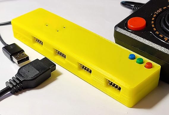 USB Adapter for Atari Joystick, Paddle, Driving by iCode, Four Port Multiplayer, Pro Edition