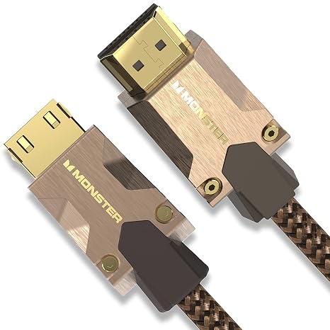 Monster M-Series Certified Premium HDMI Cable 2.0, 25 Gbps High-Speed, 4K UHD 60Hz, Duraflex Jacket, Triple-Layer Shielding, Gold-Plated V-Grip Connector, 16.4 ft